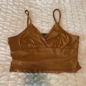 Brown ribbed camisole spaghetti strap tank size XL SHEIN like new condition